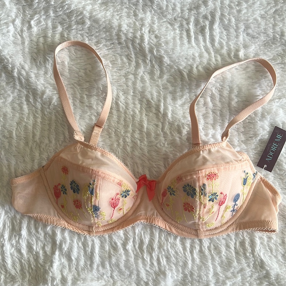 NWT Adore Me floral mesh underwire bra